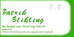 patrik blikling business card